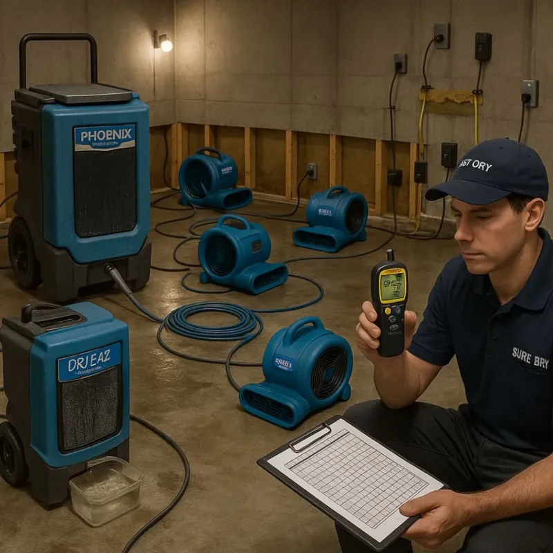 Structural Drying and Dehumidification process in Mars, PA